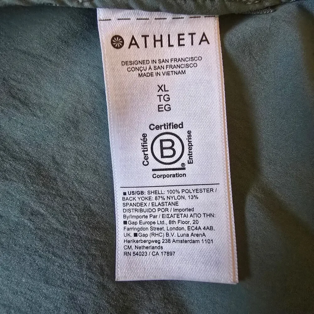 Athleta Advantage Poplin Top Quarter Zip Pullover Jacket